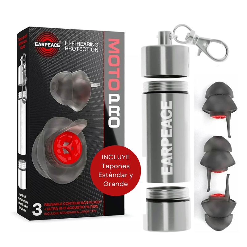EAR PEACE - Tapones P Motos Viaje Músicos Conciertos Deportes Filtro 24dB EARPEACE MOTO PRO