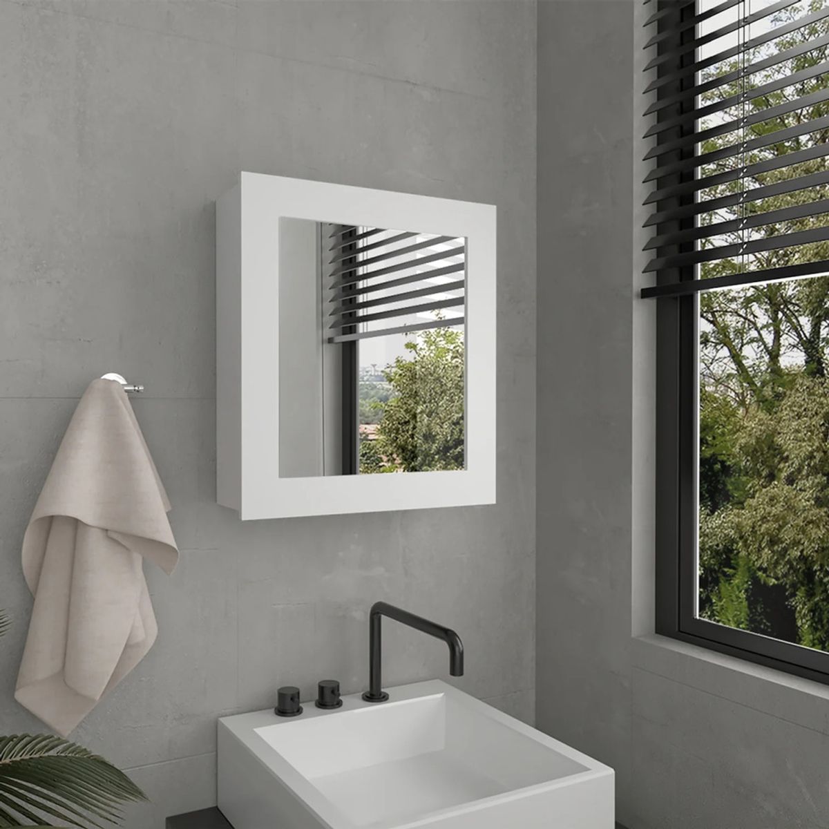 R&R MUEBLES - Gabinete Mueble de Baño Gala Blanco 1 Puerta y Espejo R&R MUEBLES