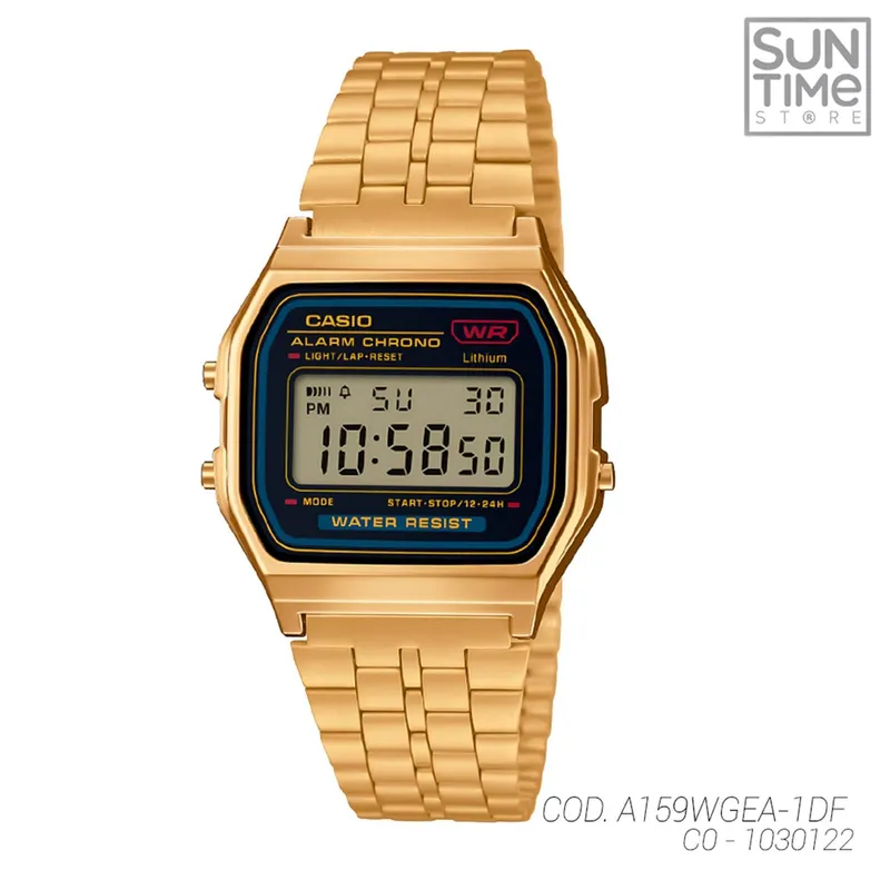 CASIO - RELOJ DIGITAL UNISEX A159WGEA-1DF CASIO DORADO CLASICO