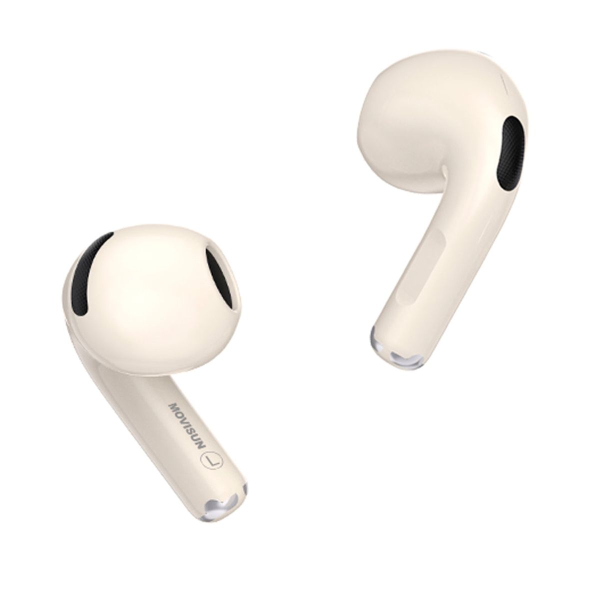 MOVISUN - Audífonos MOVISUN T 17 TWS con Modo Juego y Carga Rápida Crema