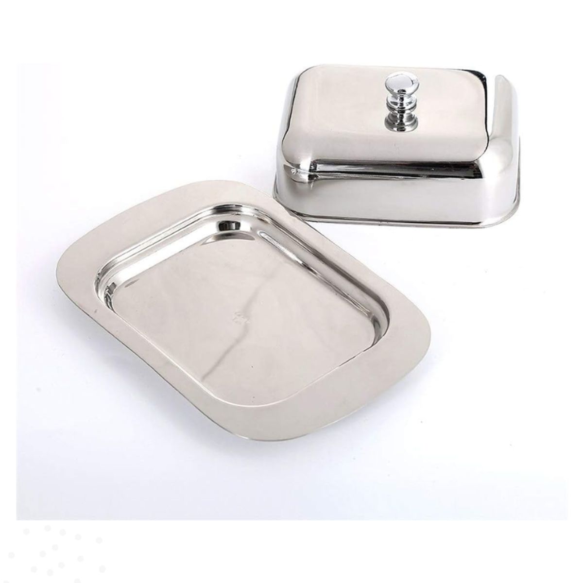 GENERICO - Mantequillera de acero inoxidable con tapa