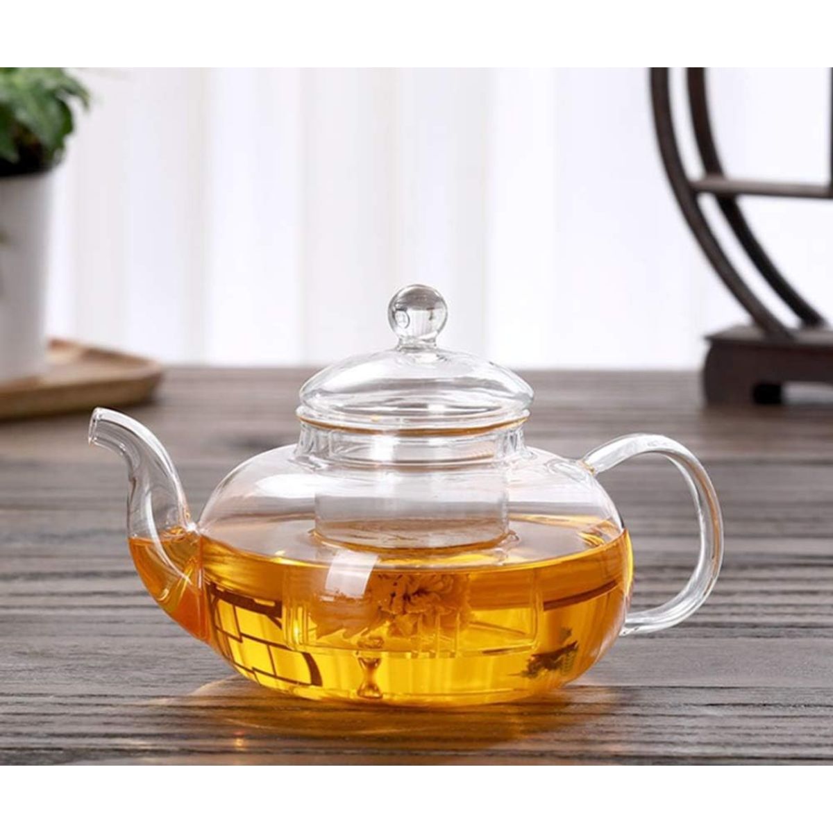 GENERICO - Tetera con infusor de vidrio borosilicato 600 ml