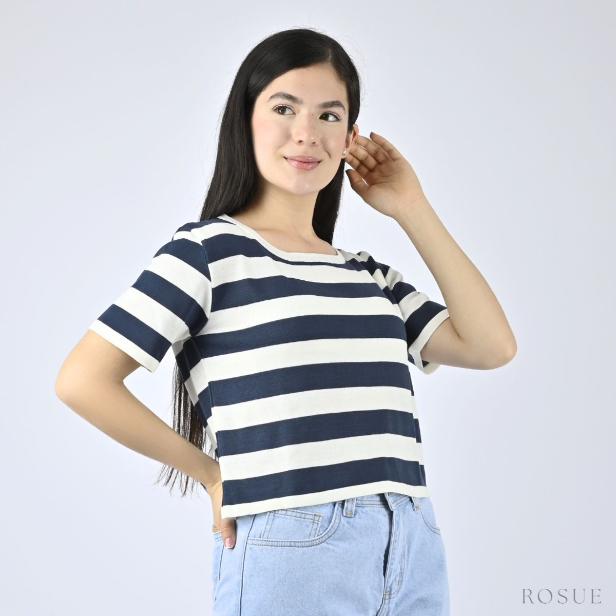 ROSUE - Polo de Hilo a Rayas Básico