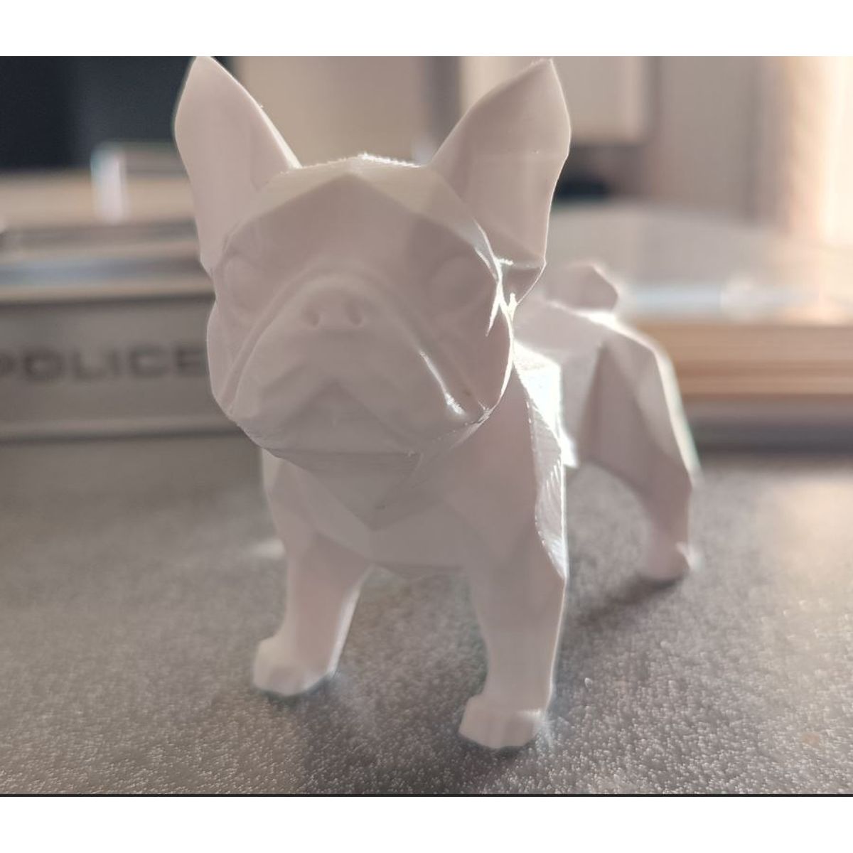 GENERICO - ADORNO EXCLUSIVO BULLDOG FRANCES BLANCO 23cm x 13cm x 27cm