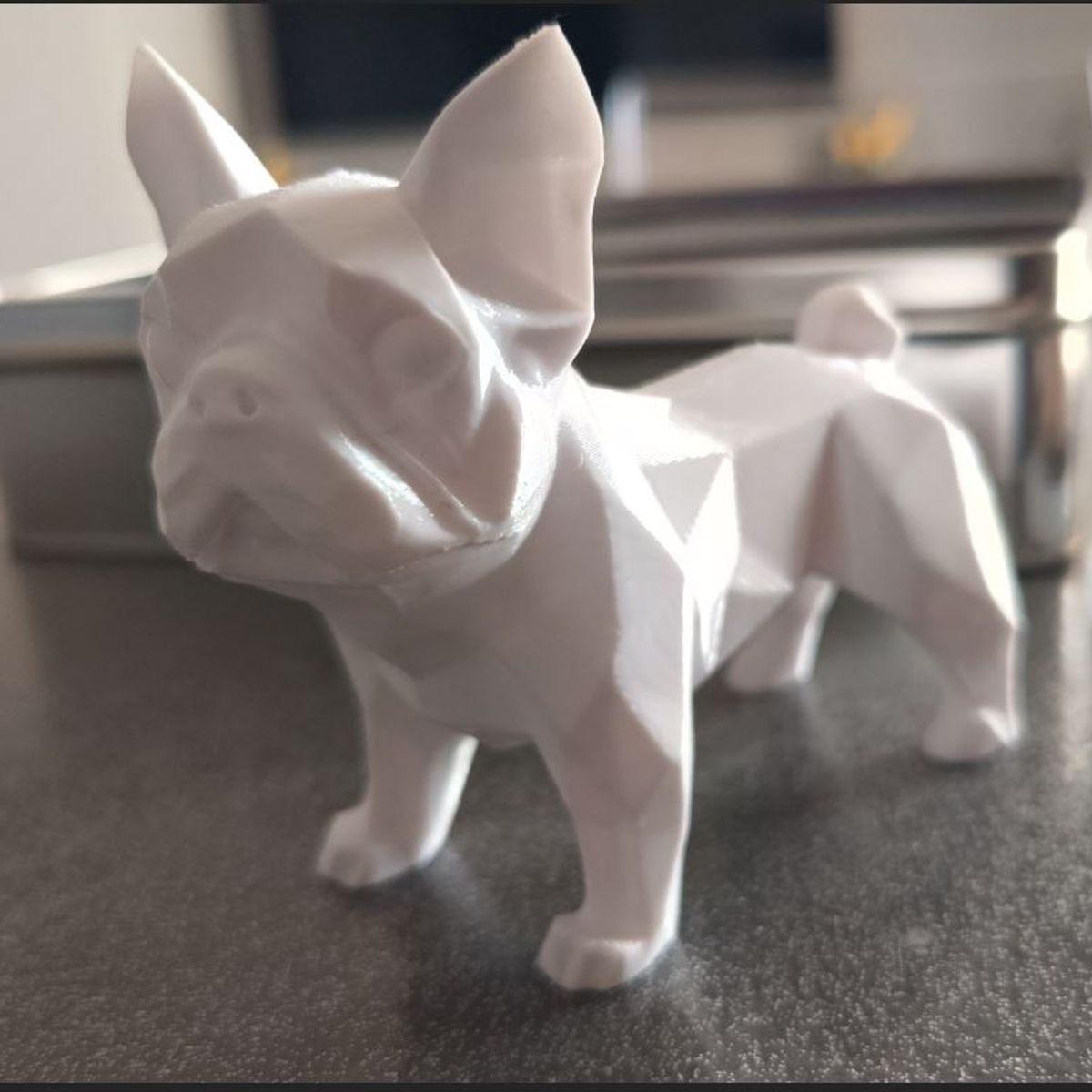 GENERICO - ADORNO EXCLUSIVO BULLDOG FRANCES BLANCO 23cm x 13cm x 27cm