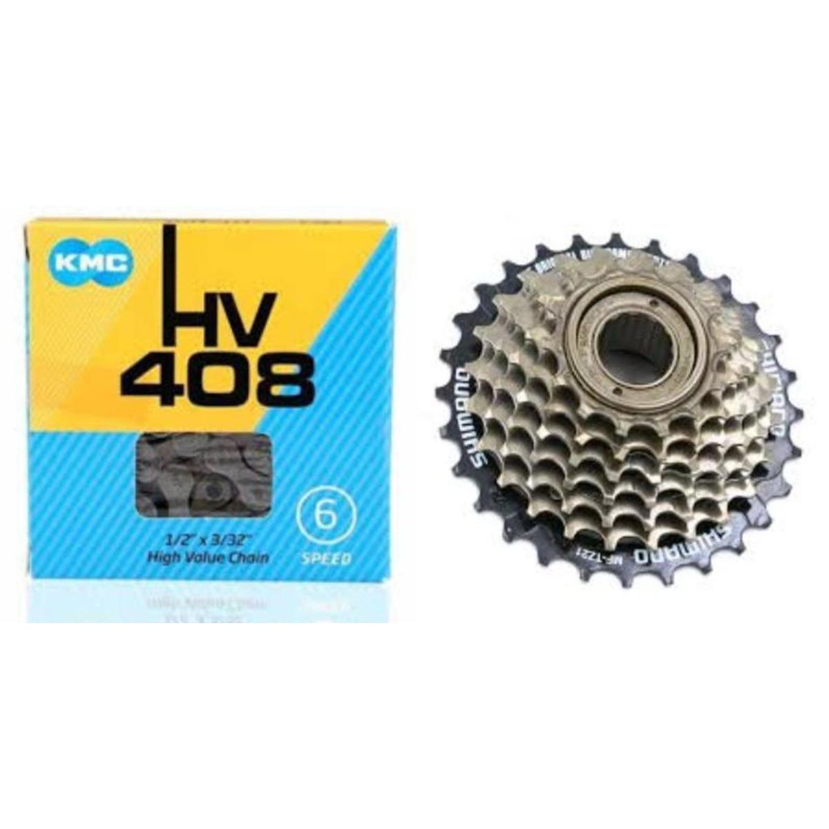 SHIMANO - PIÑON SHIMANO 7V Y CADENA KMC 7V PARA BICICLETA