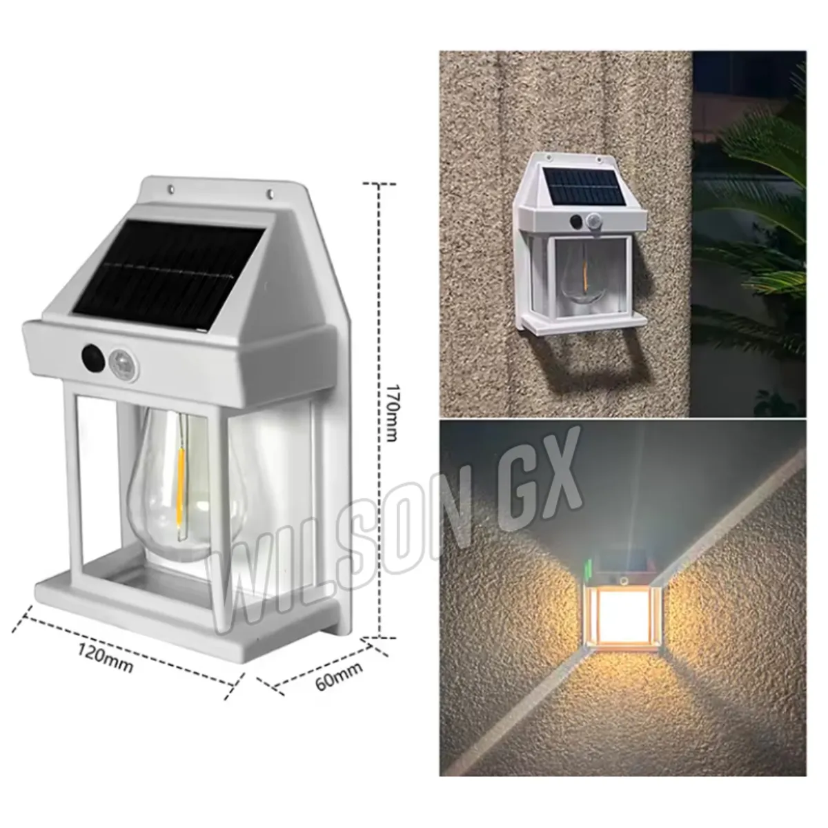 GENERICO - Reflector Foco Led Solar con Sensor Movimiento Blanco Recargable