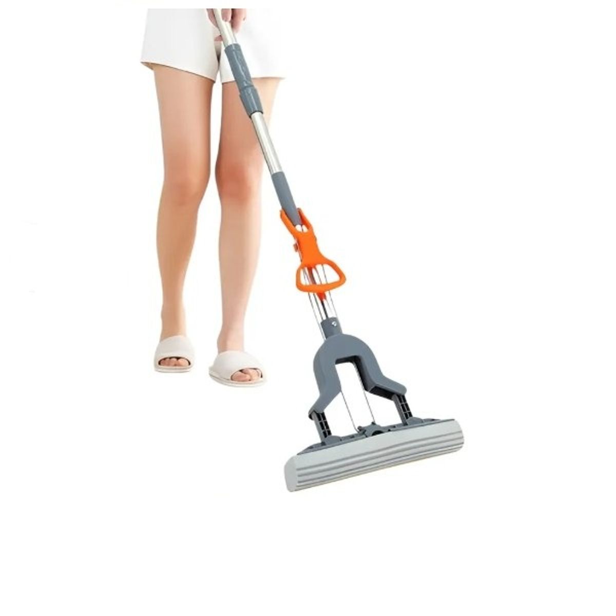 GENERICO - Trapero Esponja Rodillo Escurridor Automatico Limpieza Mango Largo