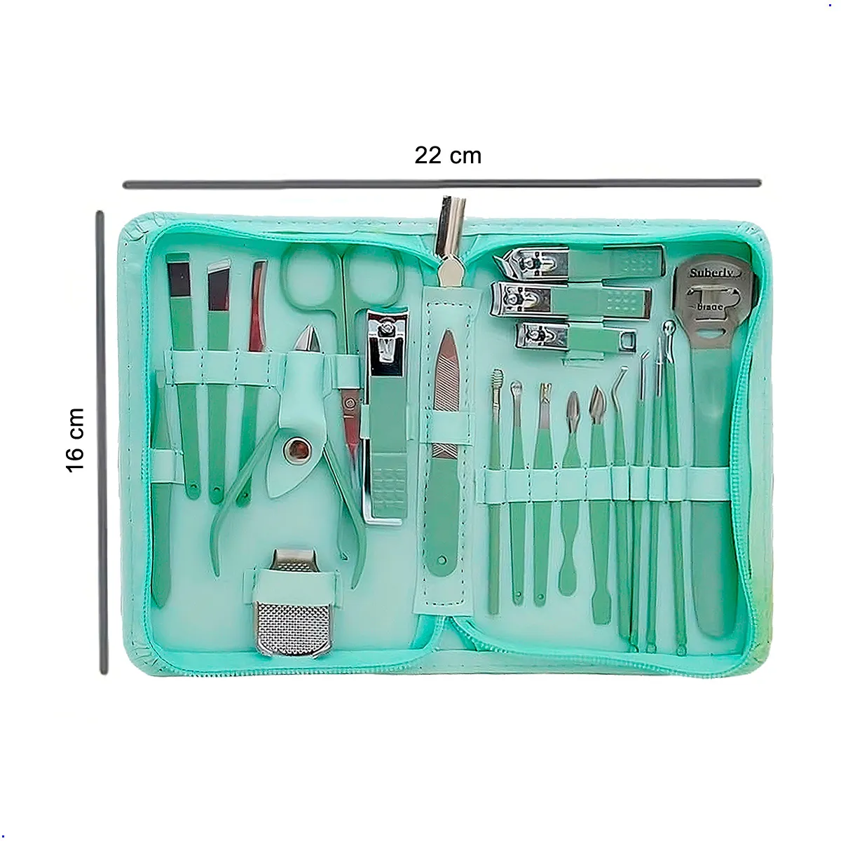 GENERICO - Kit De Manicura Pedicura Uñas 22 Piezas De Acero Inoxidable