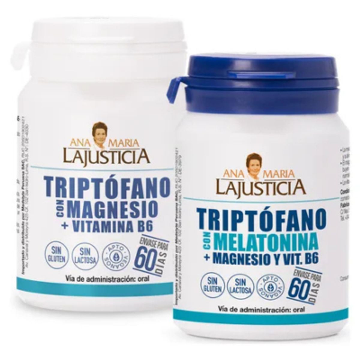 ANA MARIA LAJUSTICIA - PACK CALMA Y RELAJACION TRIPTÓFANO CON MG Y TRIPTÓFANO CON MELATONINA+MG+B6