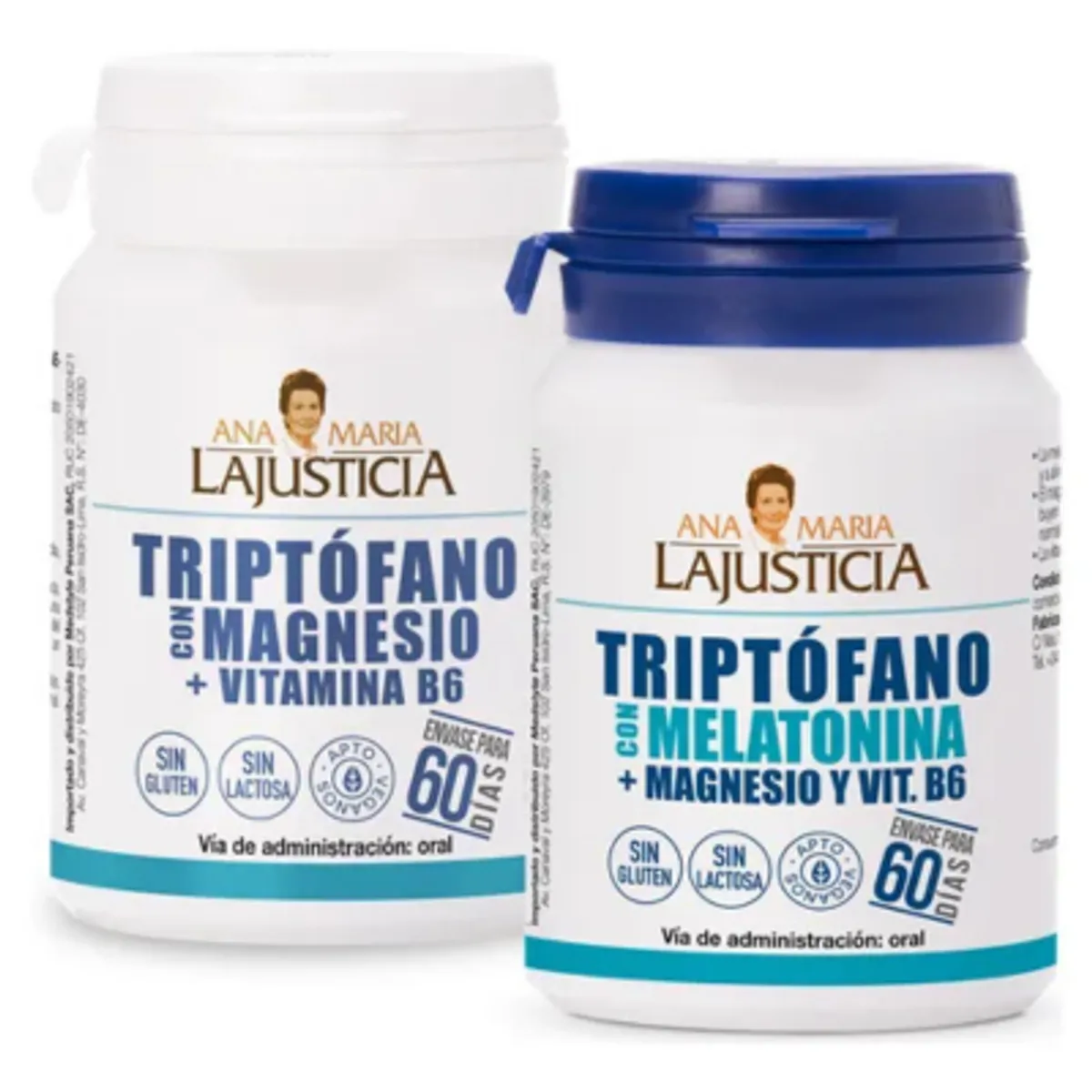 ANA MARIA LAJUSTICIA - PACK CALMA Y RELAJACION TRIPTÓFANO CON MG Y TRIPTÓFANO CON MELATONINA+MG+B6