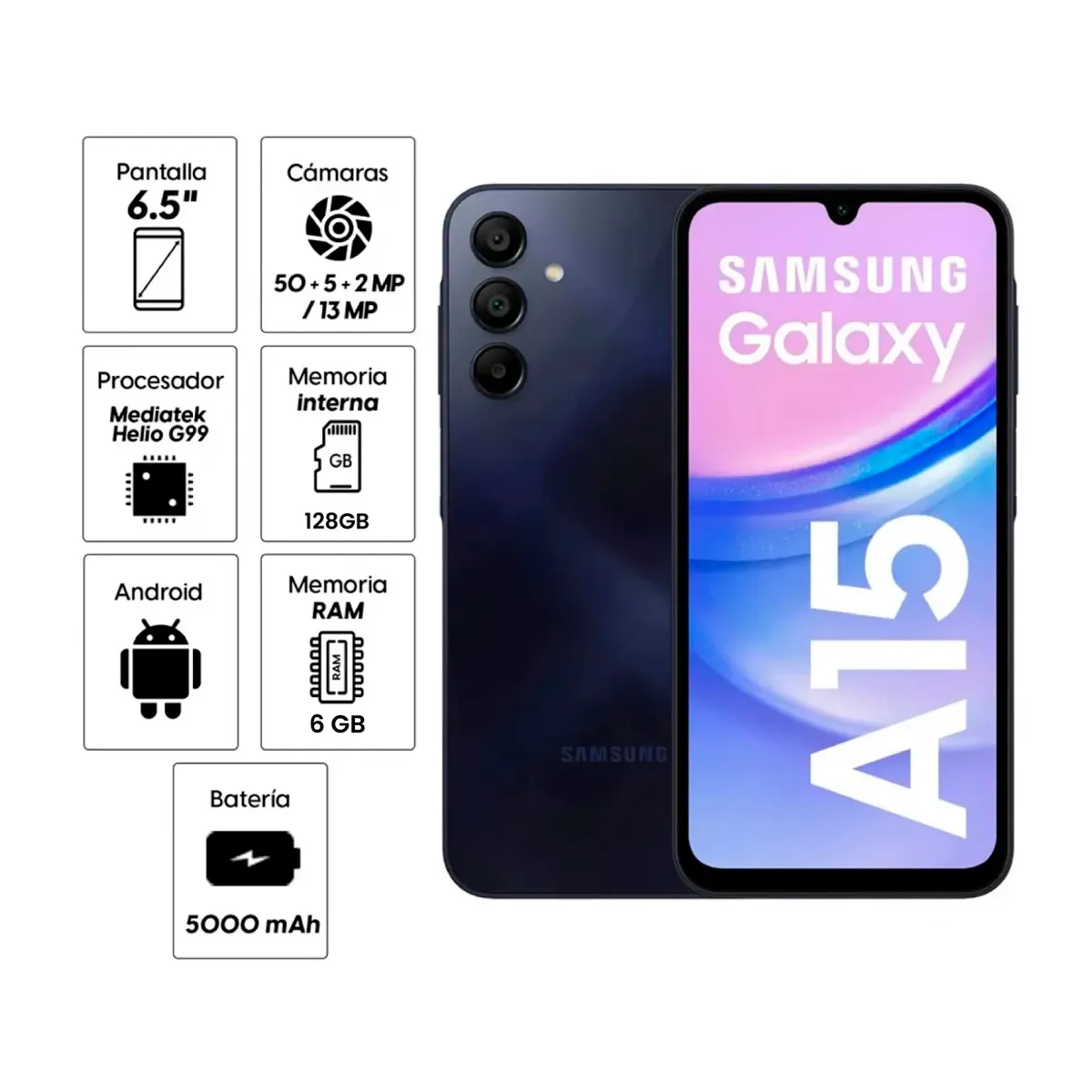 SAMSUNG - Samsung Galaxy A15 6GB Ram 128GB NEGRO