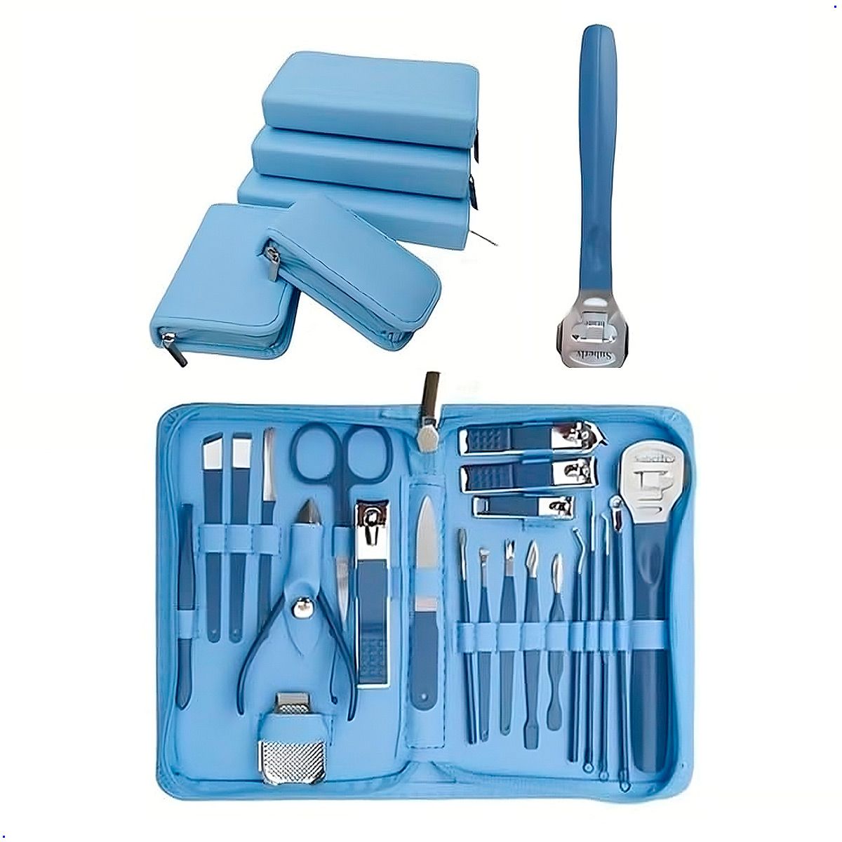 GENERICO - Set Pedicura Manicura 22 Piezas en Acero Inoxidable