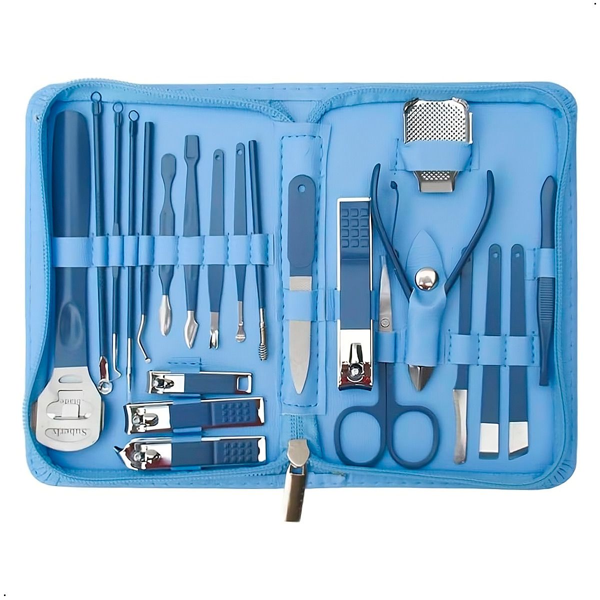 GENERICO - Set Pedicura Manicura 22 Piezas en Acero Inoxidable