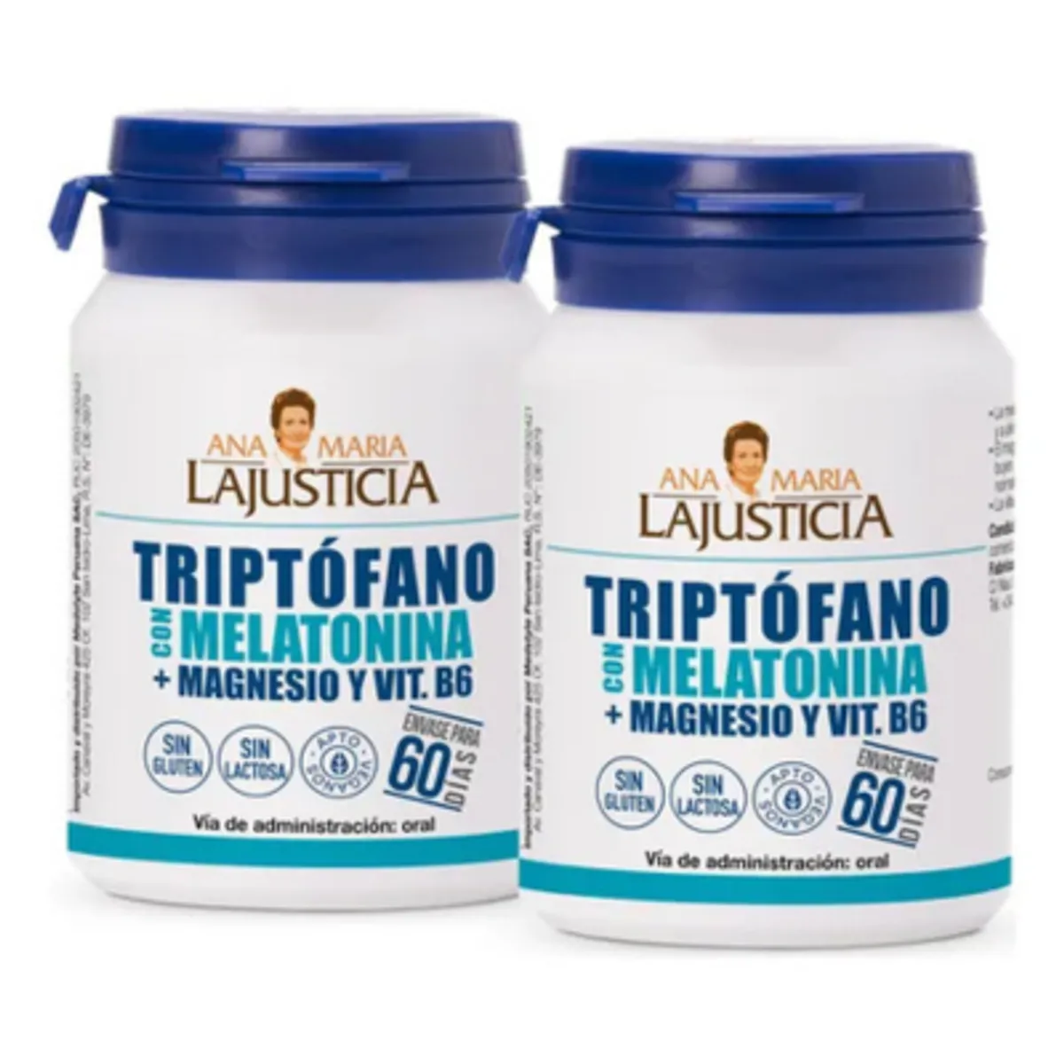ANA MARIA LAJUSTICIA - PACK NOCHE  2 TRIPTÓFANO CON MELATONINA + MG+ VIT B6  60 Comprimidos c/u.