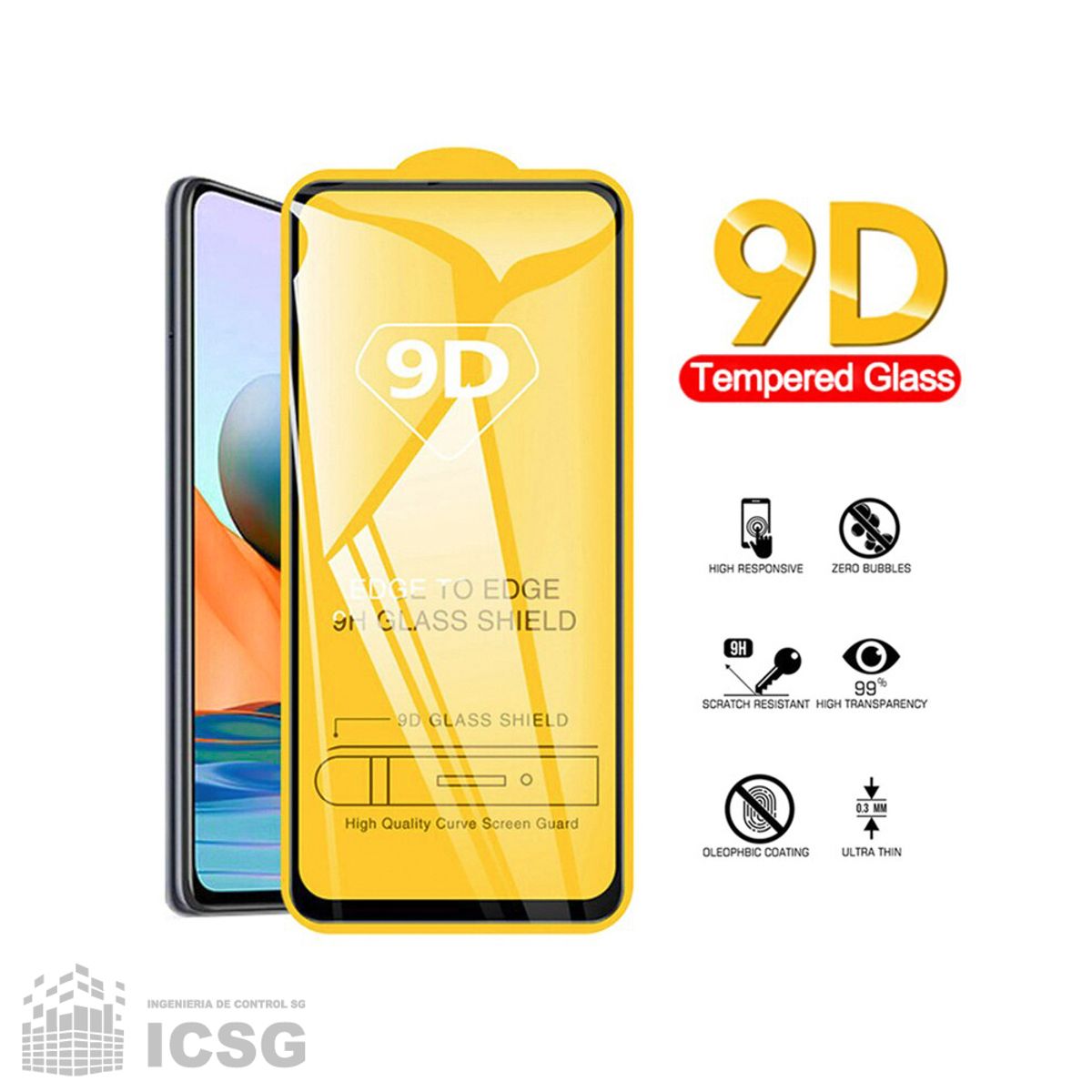 GENERICO - Mica Vidrio Templado 9D 21D para iPhone 13 PRO