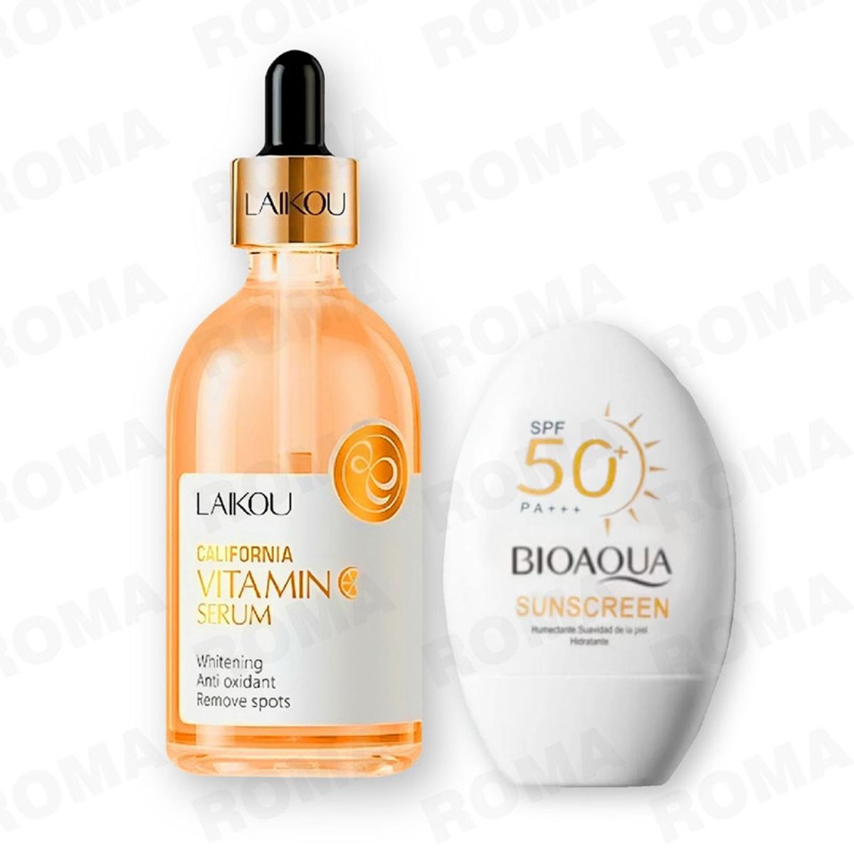 BIOAQUA - KIT SERUM VITAMINA C LAIKOU 100ML Y PROTECTOR SOLAR SPF50 BIOAQUA 50G