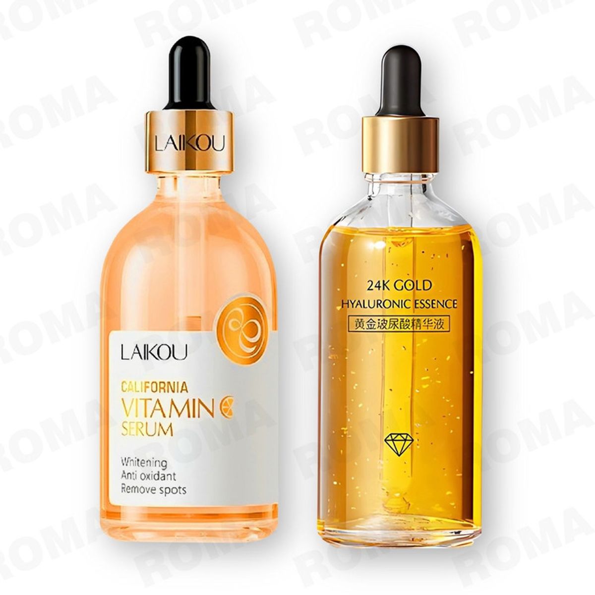 BIOAQUA - KIT SERUM VITAMINA C LAIKOU Y SERUM ESENCIA DE ORO HIALURÓNICO BIOAQUA