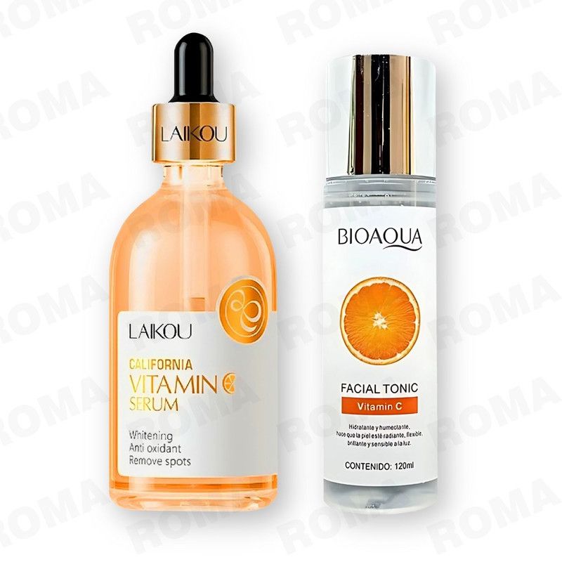 BIOAQUA - KIT SERUM VITAMINA C LAIKOU 100ML Y TÓNICO FACIAL VITAMINA C BIOAQUA