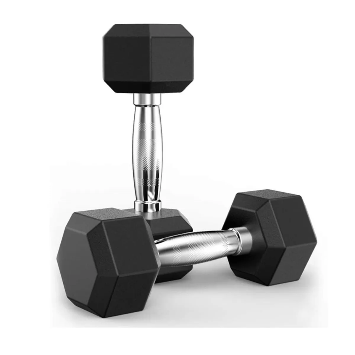 ALPHA GYM - Par de mancuernas hexagonales de acero y caucho - 2.5 kg