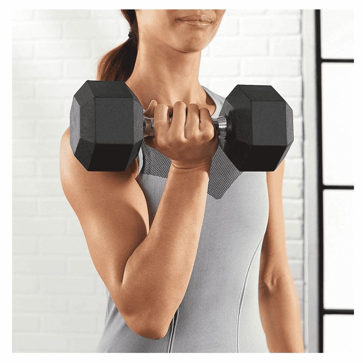 ALPHA GYM - MANCUERNAS HEXAGONALES CAUCHO 10KG