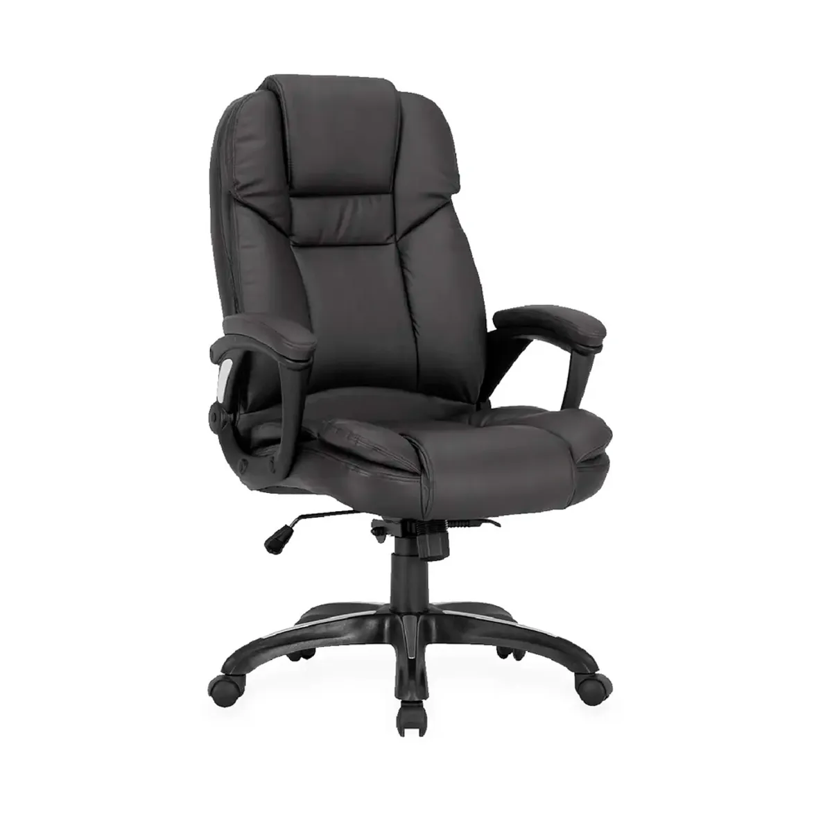 OFIDEAS - Silla De Oficina Ergonómica Premium Cuero Negro Ofideas