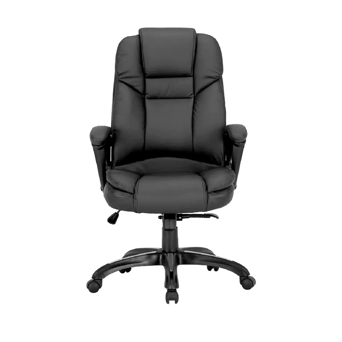 OFIDEAS - Silla De Oficina Ergonómica Premium Cuero Negro Ofideas