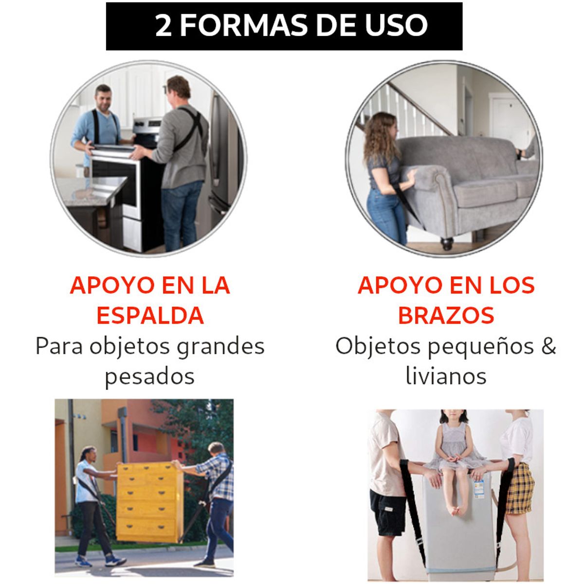 GENERICO - Correa Mudanza Faja Objetos Pesados Hogar Versión Mejorada