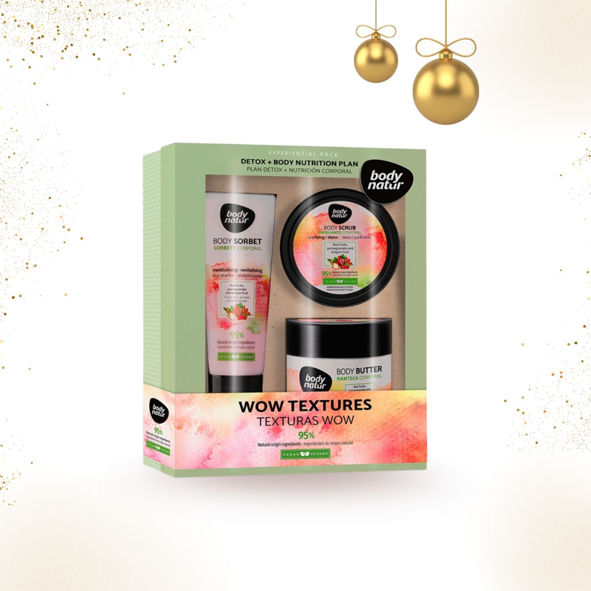 BODY NATUR - PACK TRIO NAVIDEÑO CUIDADO CORPORAL HIDRATACIÓN + EXFOLIACIÓN