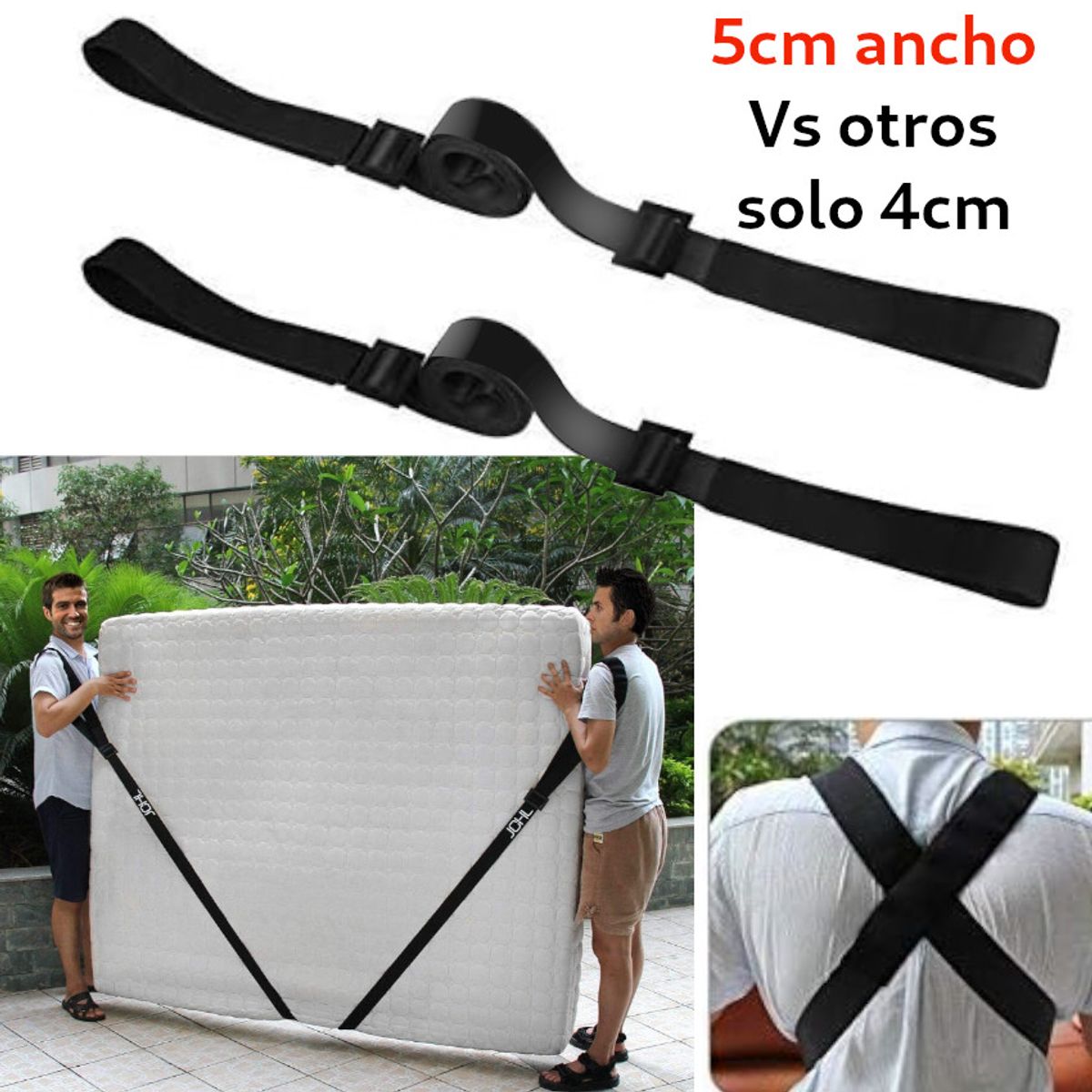 GENERICO - Mudanza Correa Faja Mover Objetos Caja Pesado Mueble Maquina