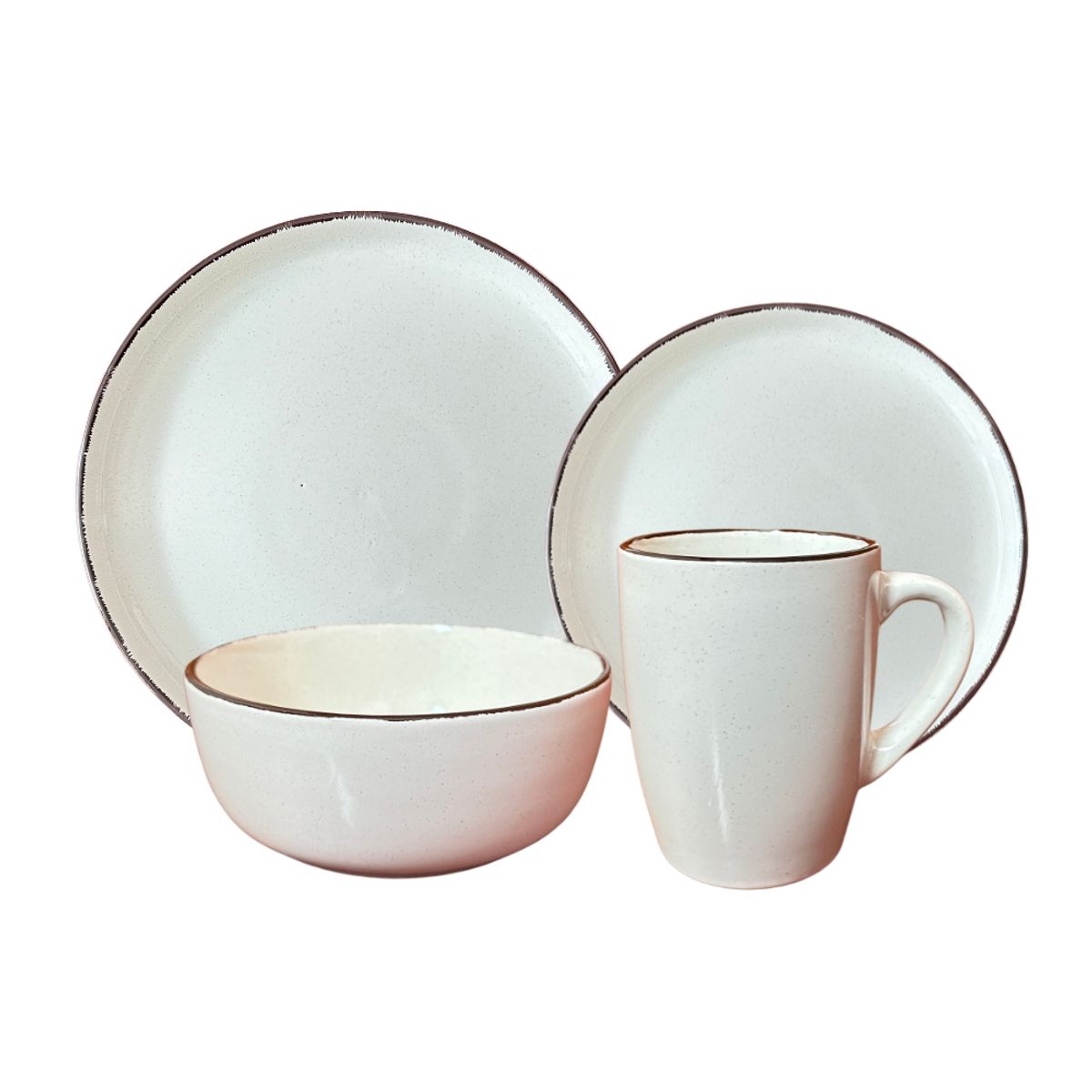 GENERICO - Juego de vajillas Porcelana Rustico 16 Piezas