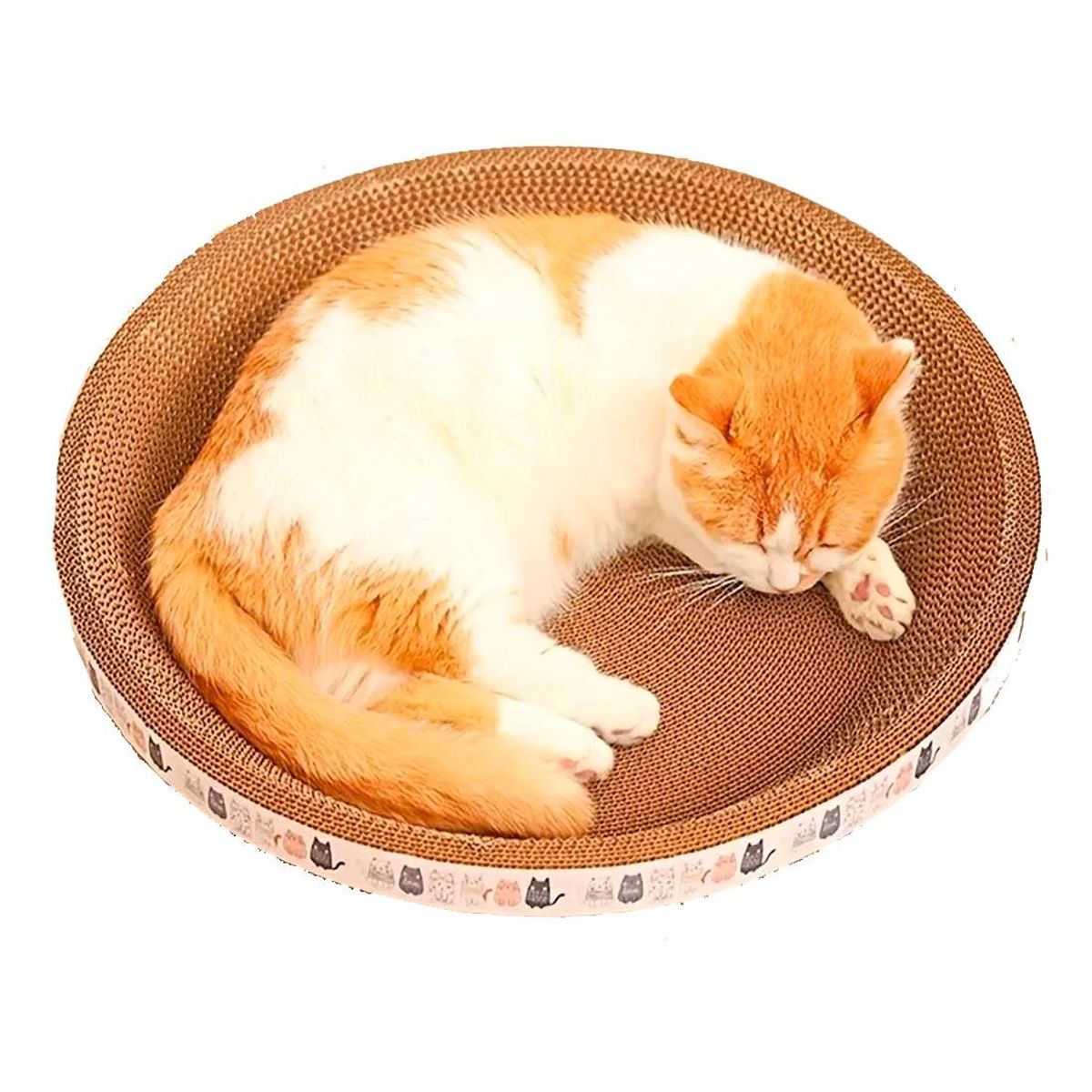 GENERICO - Cama Rascador circular para gato corrugado 50 cm