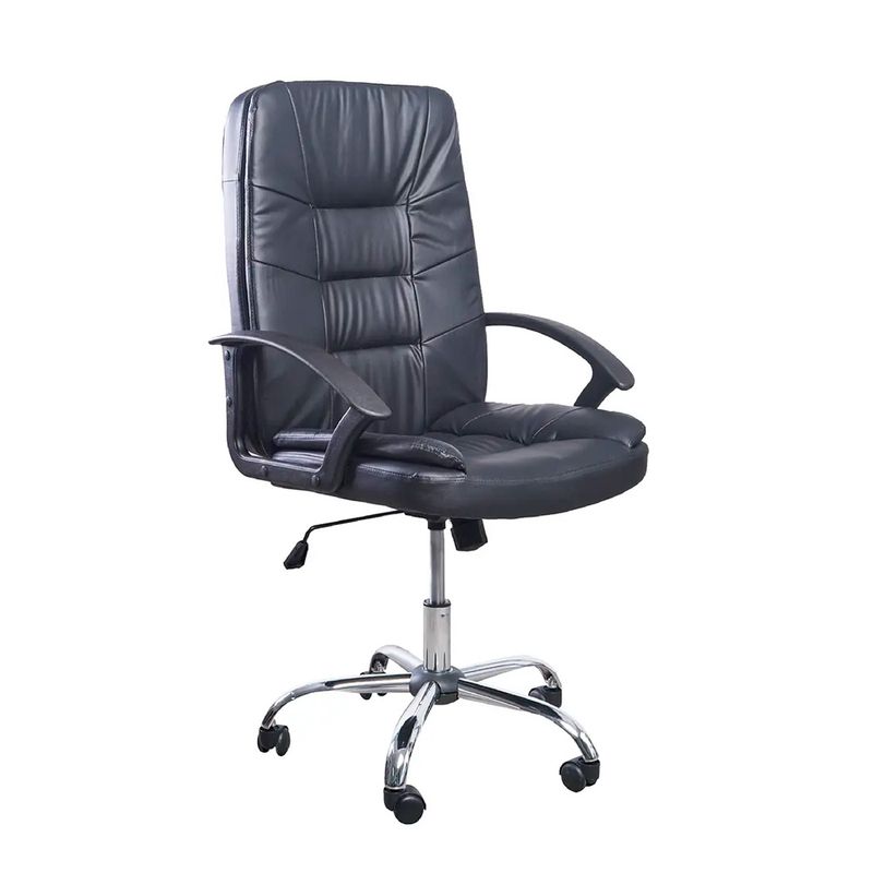 OFIDEAS - Silla De Oficina Ergonómica Gerente Capellini Cuero Negro Ofideas