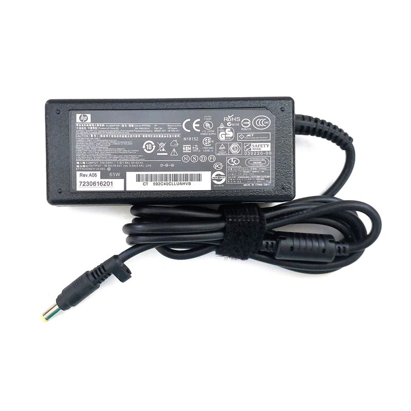 HP - CARGADOR HP 65W 185V 35A PUNTA AMARILLA 48X17MM PN 380467-001