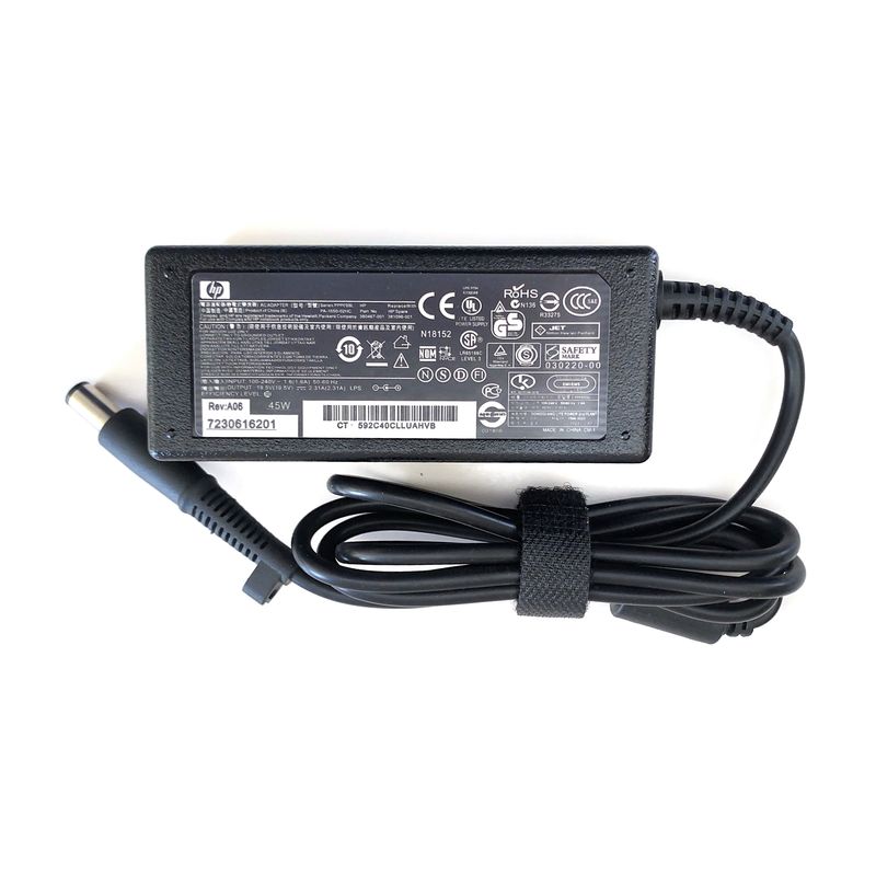 HP - CARGADOR HP 45W 195V 231A PUNTA NEGRA 74X5MM NEGRO PN 380467-001