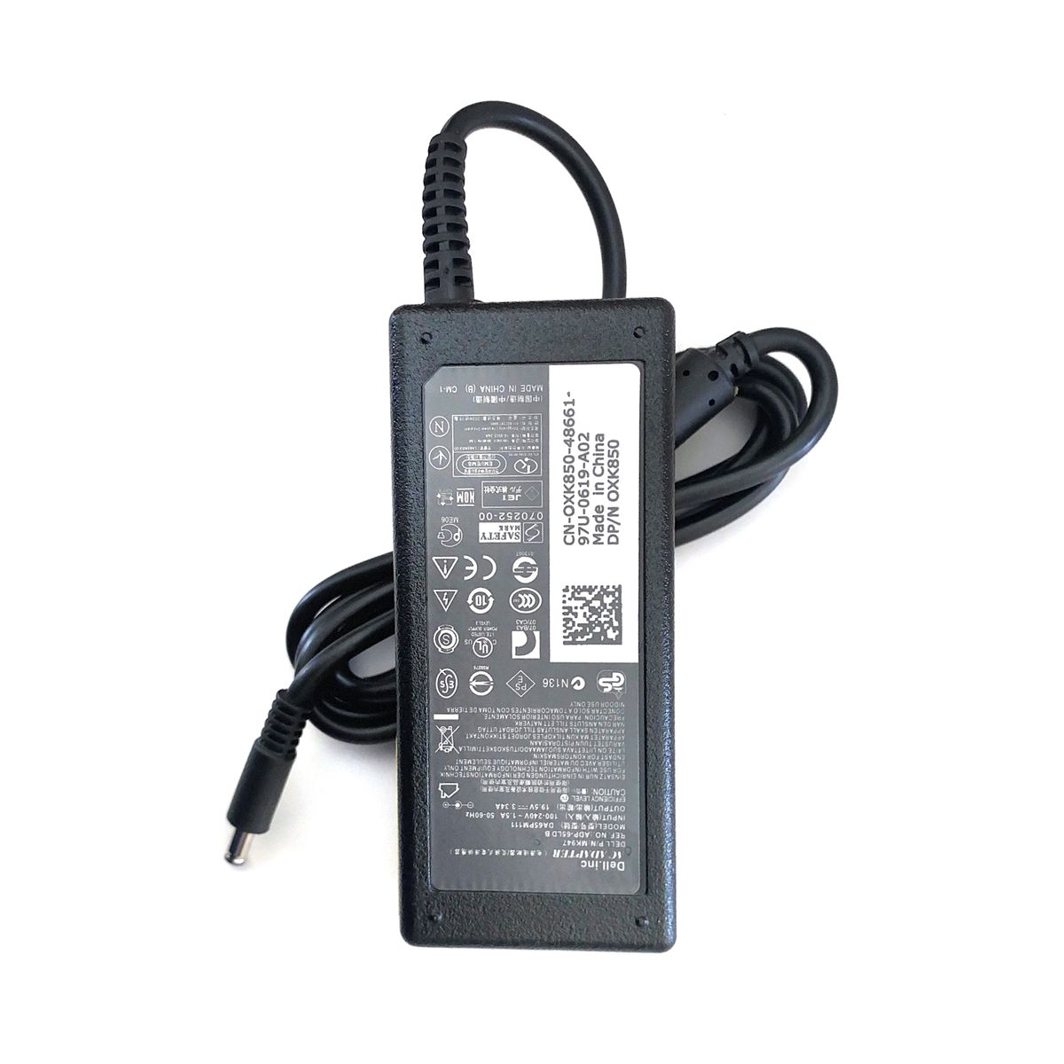 DELL - CARGADOR PARA DELL 65W 334A 195V PUNTA 45X30MM NEGRO PN 0XK850