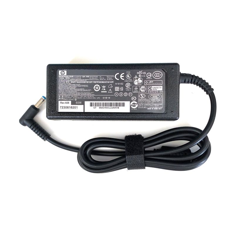 HP - CARGADOR HP 65W 195V PUNTA AZUL 45X3MM PN 316687-001 65W-45X30MM