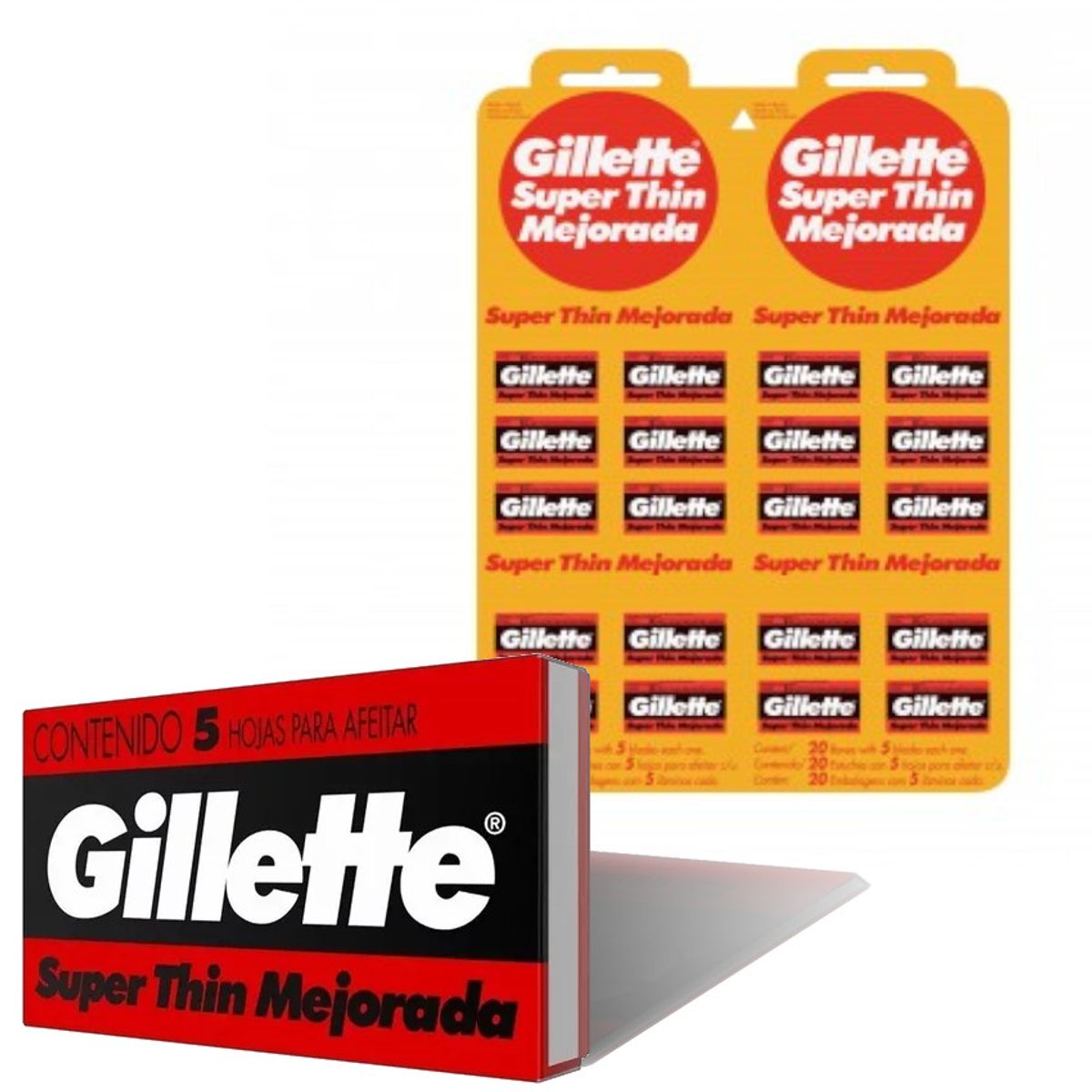 GILLETTE - 2 Blister Hoja Afeitar Gillette Hojilla Acero Inox Barberia