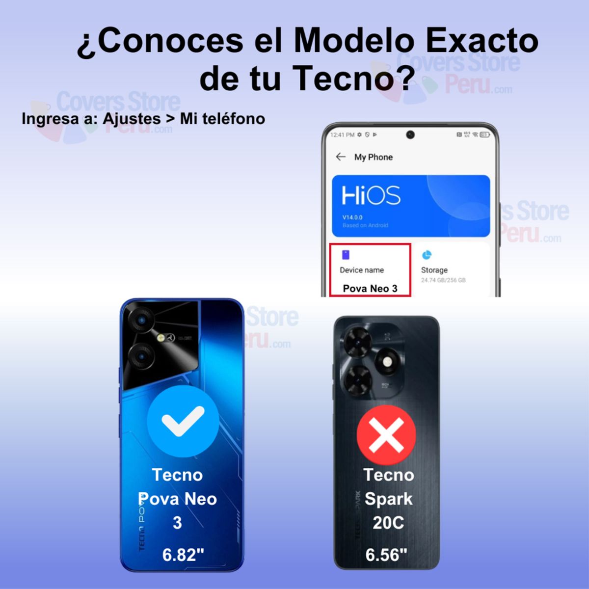GENERICO - Funda para Tecno Pova Neo 3 Ahumado con Anillo Rojo Antishock