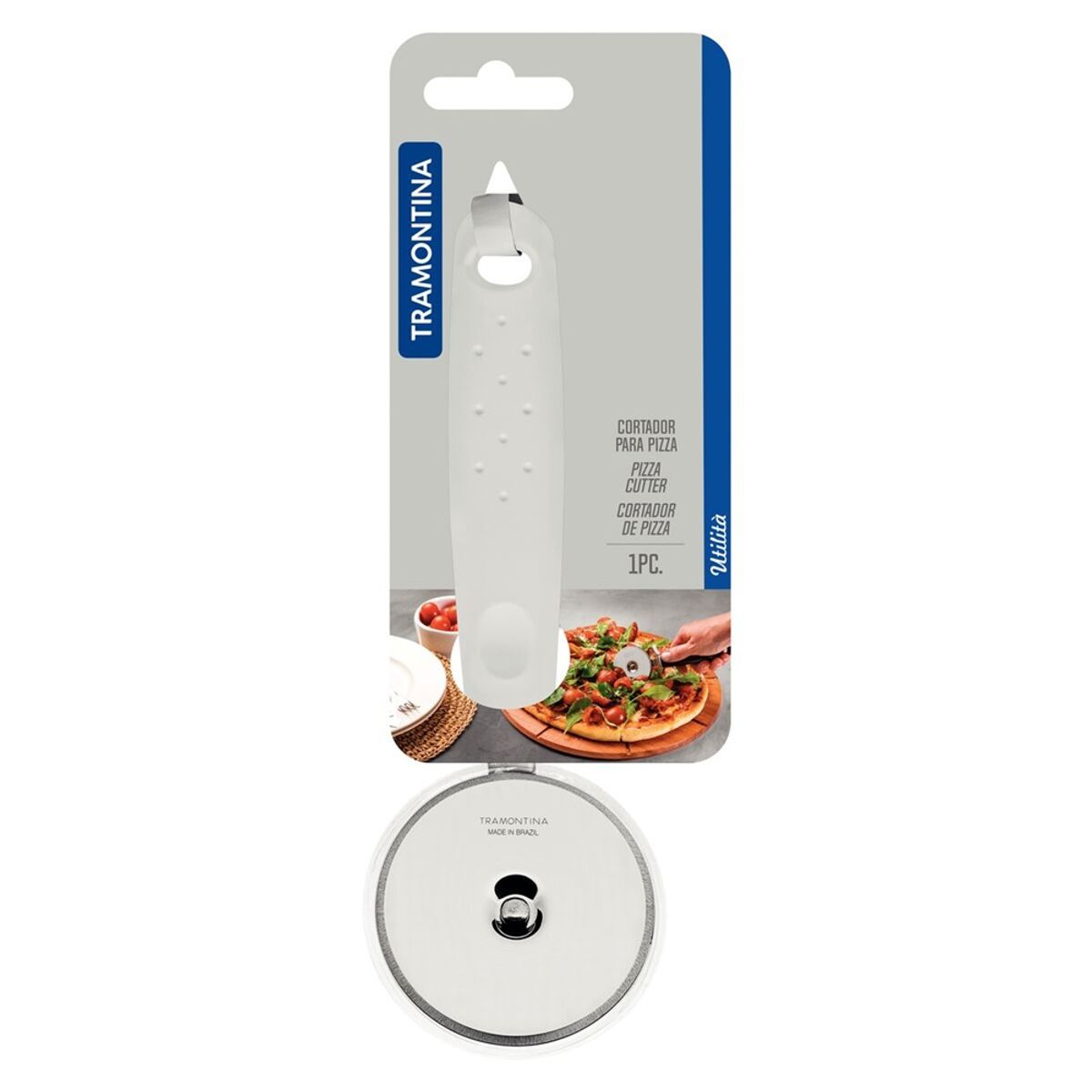 TRAMONTINA - CORTADOR DE PIZZA TRAMONTINA MANGO BLANCO