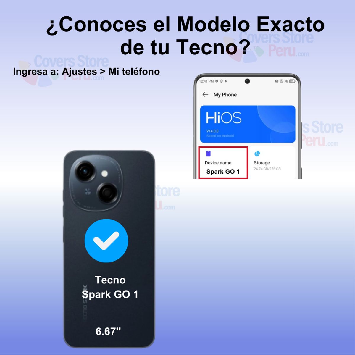 GENERICO - Funda para Tecno Spark Go 1 Ahumado con Anillo Verde Antishock