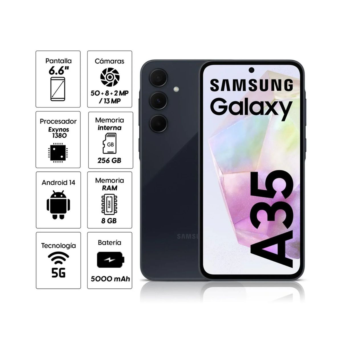 SAMSUNG - Samsung Galaxy A35 8GB RAM 256GB NEGRO