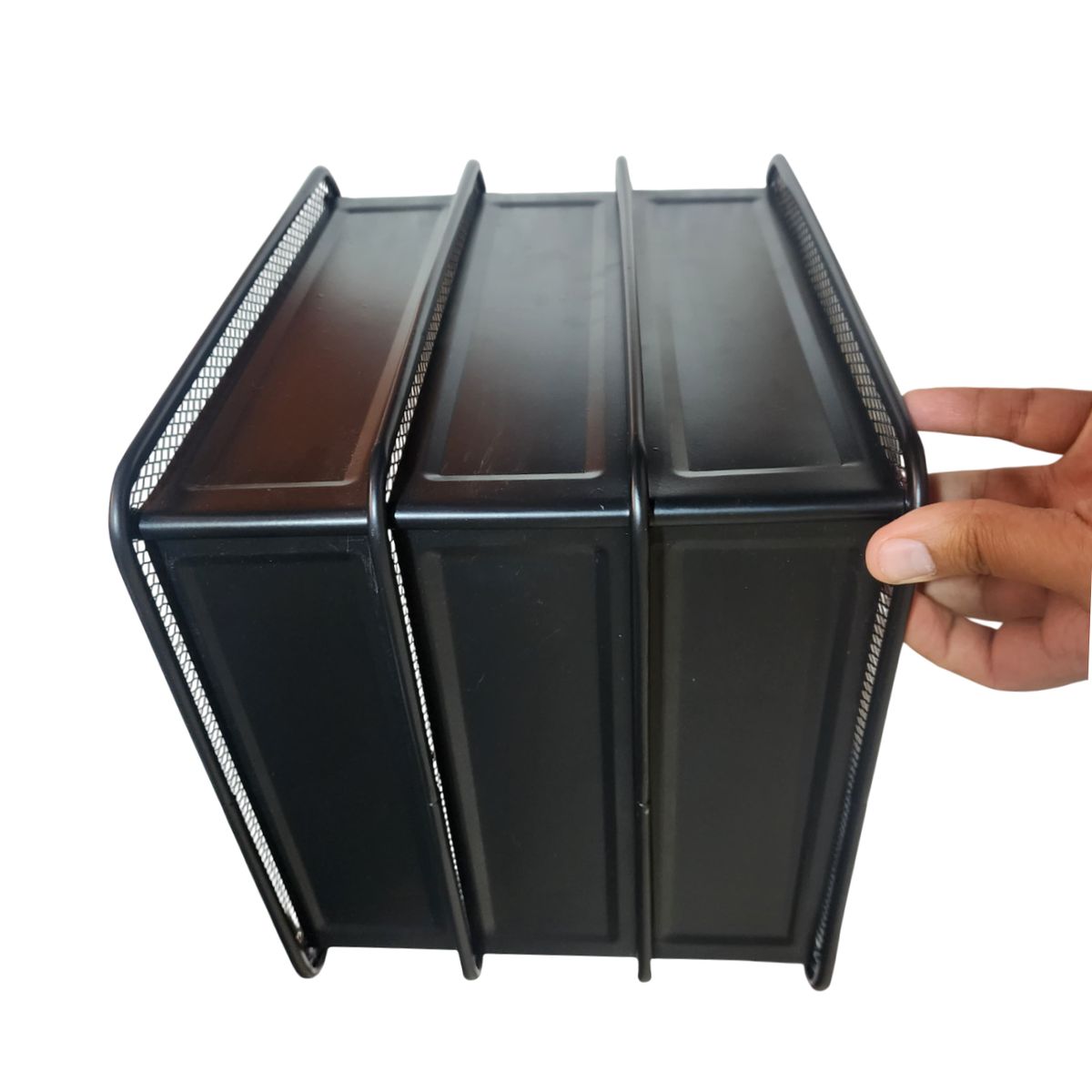 GENERICO - Organizador de Documentos metálico 3 rejillas de escritorio