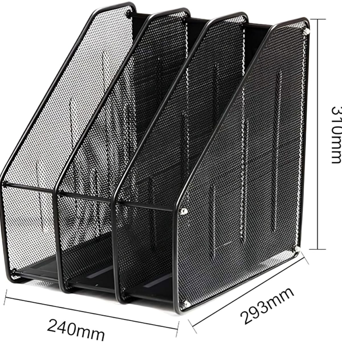 GENERICO - Organizador de Documentos metálico 3 rejillas de escritorio