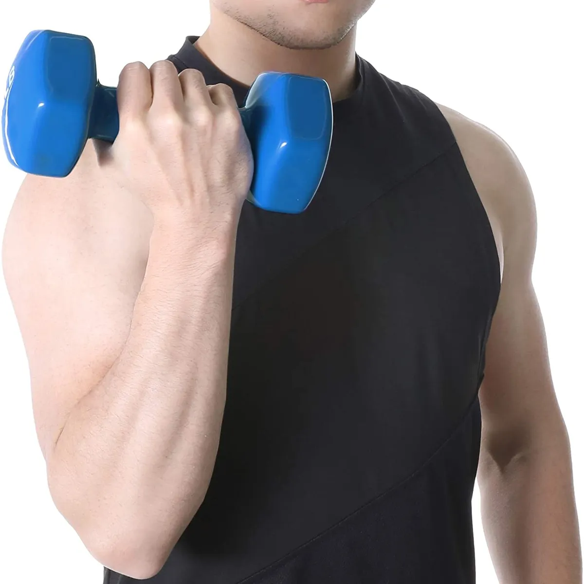 ALPHA GYM - MANCUERNAS PESAS DE VINIL 5KG - AZUL