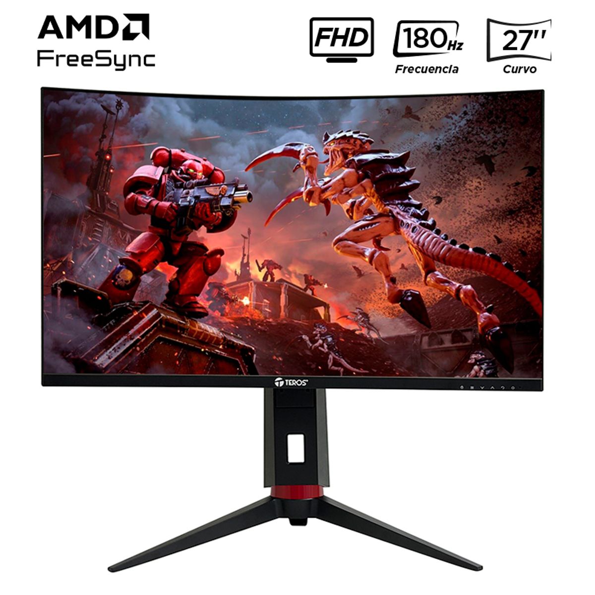 TEROS - MONITOR CURVO GAMING TEROS 27" FHD VA 180 HZ 1 MS
