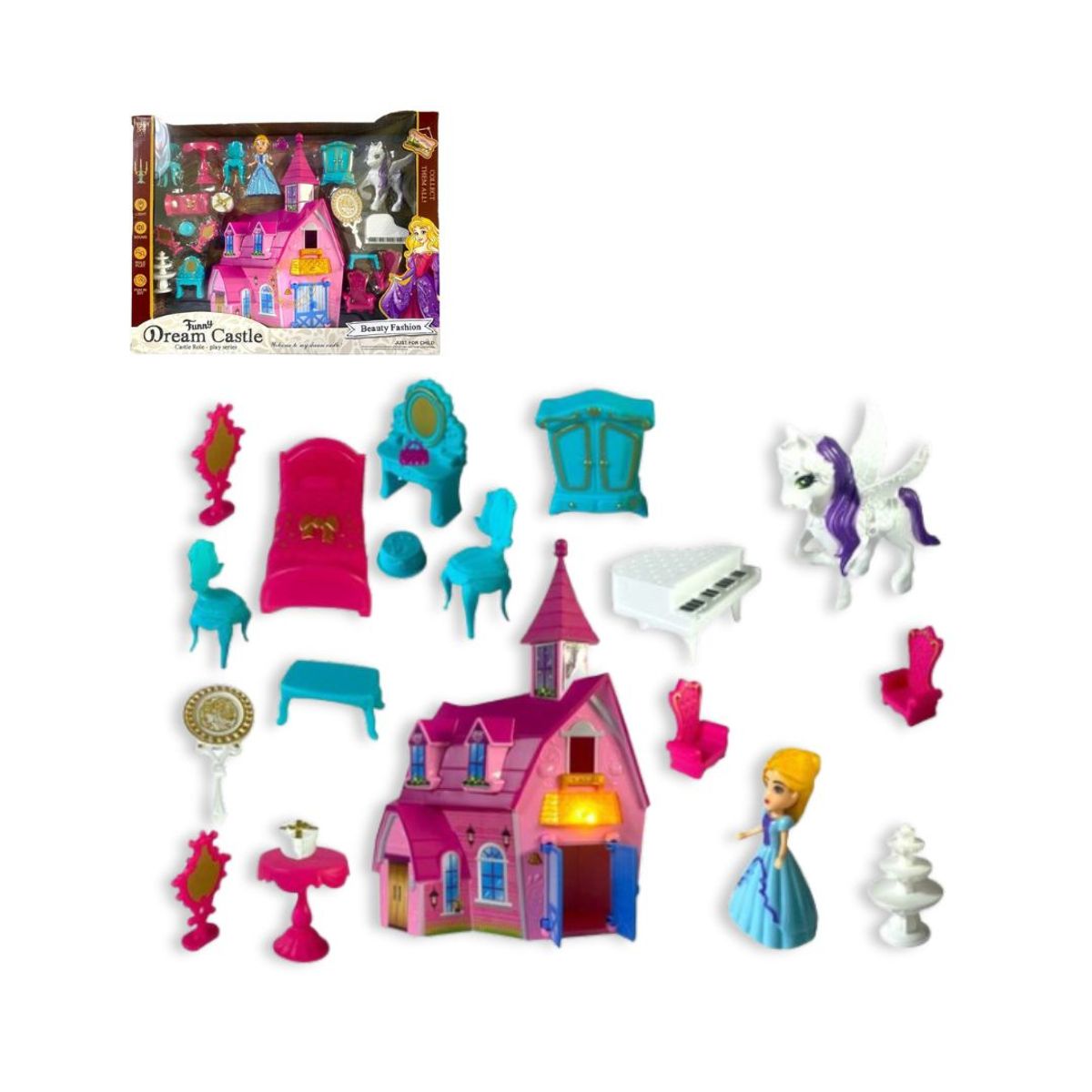 GENERICO - Juego Interactivo Castillo Rosa de Princesas Luces y Sonido para Niñas