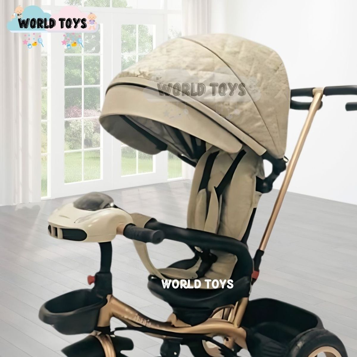 BEAUTIFUL - Triciclo Guiador Giratorio «GOLDEN SPEED» Beige