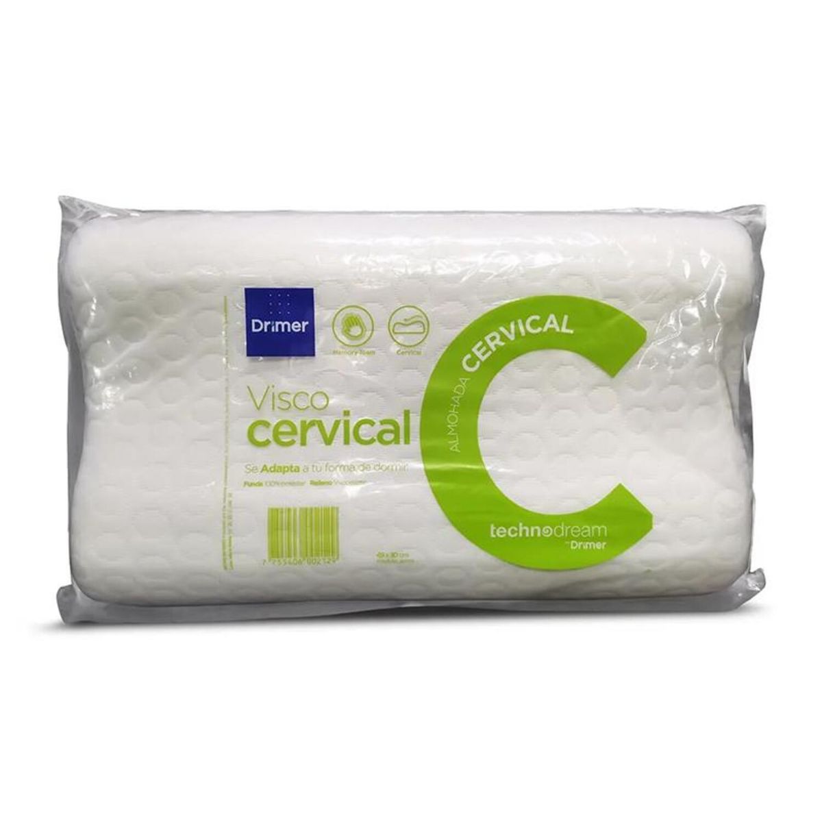 DRIMER - Pack x2 Almohadas Drimer Visco Cervical Estándar 50x30 cm