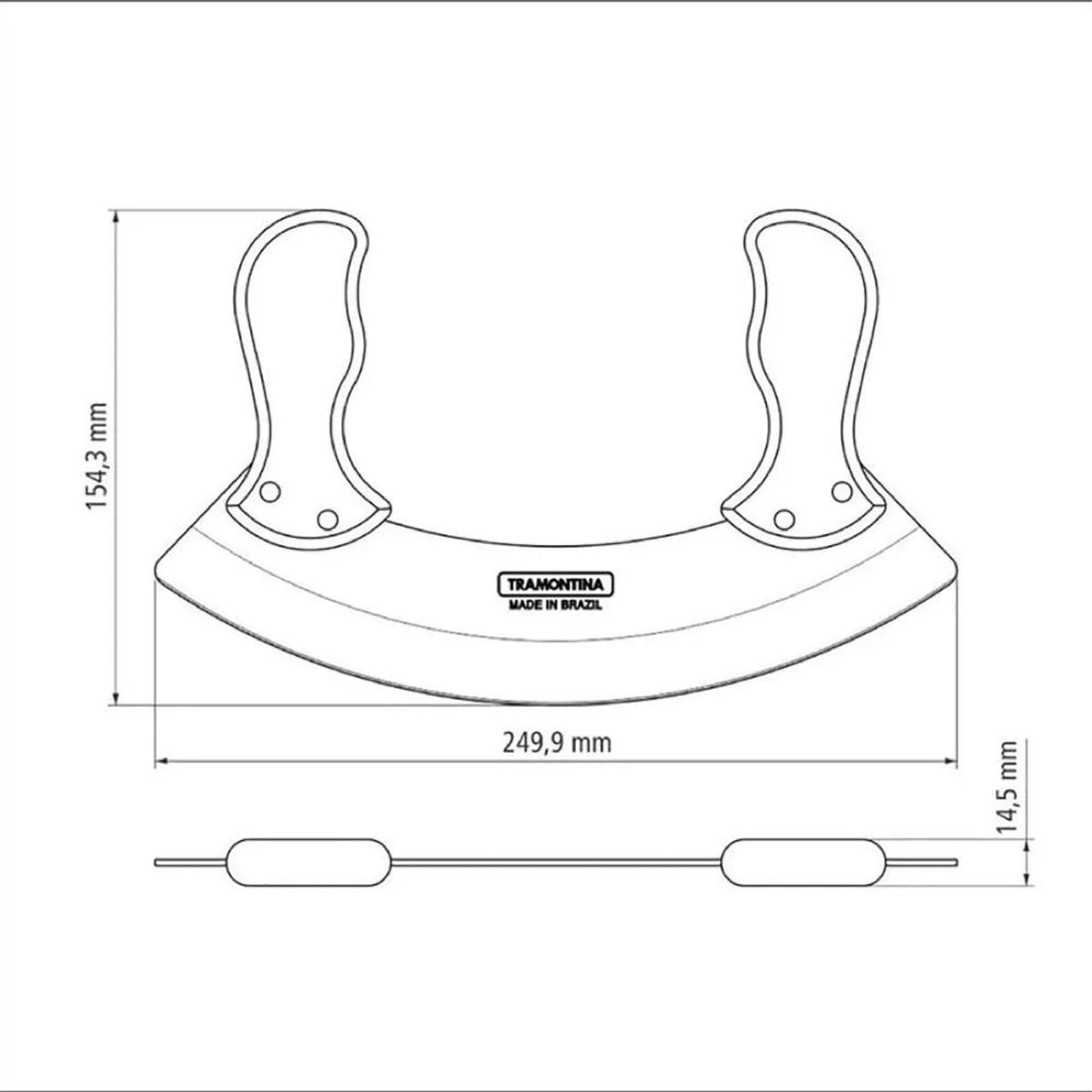 TRAMONTINA - CUCHILLO TRAMONTINA MEDIA LUNA PARA HIERBAS Y CONDIMENTOS